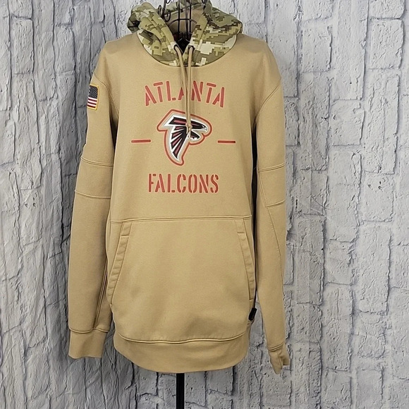 NIKE ATLANTA FALCONS On Field Dri Fit Army Camouflage Salute The Troops Hoodie M - Picture 5 of 12